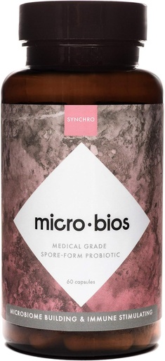 [BRSWGGTQBUIBAF3B] Synchro Micro•Bios - Medical-Grade Spore-Form Probiotic - Bacillus Subtilus (HU58), Coagulans and Clausii - Powerful Immune Health + GI Support - 60 Capsules