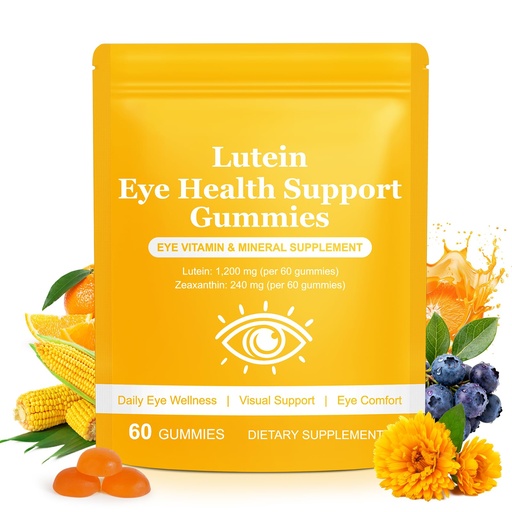[BRSRGCQDAENB42T3] Lutein and Zeaxanthin Supplements,Lutein Gummies for Dry Eye Relief & Clear Vision,Blue Light Filtering | Eye Health Support– Non-GMO & Vegan, 60 Gummies