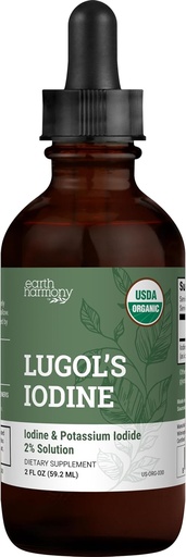 [BRSW2EALB56GOCTK] Organic Lugol 's Jod, Jod og Kalium Jodide 2% Løsning 3000 mcg - Flydende supplement Drops til Thyroid Support til kvinder & mænd, Metabolisme Sundhed, Detox Boost - Non- GMO, 395 Servere (2 Oz)