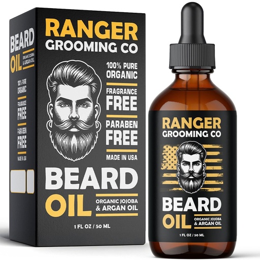 [BRSWIGYLOUABKFT6] Leven Rose Beard Oil for Men and Beard Softener 100% Pure Natural for Bearded Men, Mustaches, and Moisturized Skin 1 oz by Ranger Grooming Co