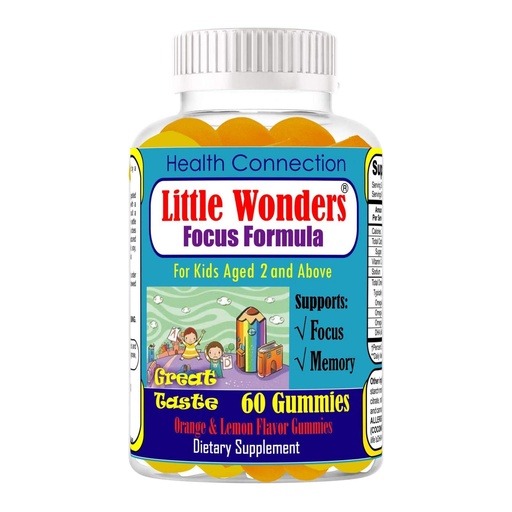 [BRSWKEACCENBYG3M] Little Wonders Kids Omega 3 DHA Gummies, Children’s Vitamins for Brain Health, Focus Gummies for Kids & Teens, Memory Support Supplement for Learning & Attention, Fruity Flavor – 60 Gummies