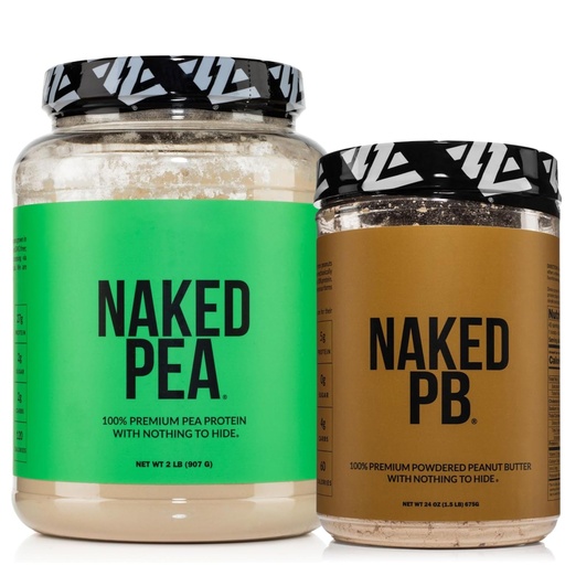 [BRSREAATCNYQACAU] NAKED Pea Protein Powder 2LB (30 Servings) PB Powdered Peanut Butter 1.5LB (45 Servings) – Vegan; Bulk; Non-GMO; Gluten Free; Soy Free