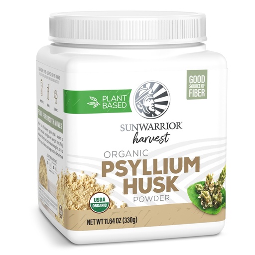 [BRSREZQPOANRYCL5] Sunwarrior Organic Psyllium Husk Powder – Plant-Based Fiber for Gut Health & Regularity – Supports Digestion & Satiety – Certified Organic, Gluten-Free, Non-GMO, Keto-Friendly – 11.6 oz