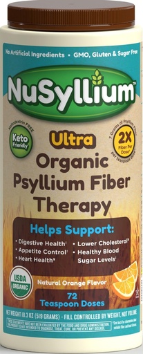[BRSRG2T5OQFAMFY4] Ultra Psyllium Husk Powder, USDA Organic, Sugar Free Keto-Friendly Fiber Supplement, Promotes Digestive Health* Orange, 72 Servings