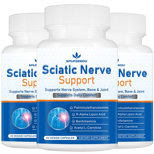 [BRSREYL3OJYWAEI6] Sciatic Nerve Support Supplement, Advanced Sciatic Nerve Support Formula with Pea, Alpha Lipoic Acid, Benfotiamine, 180 Capsules