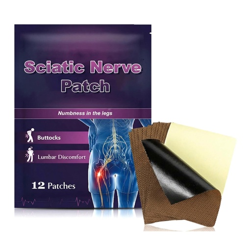 [BRSRGZ36OICRGCDG] Sciatica Patches, 12 Pcs Gentle Ingredients Adhesive Comfort Patches for Men Women, Lower Back, Hip