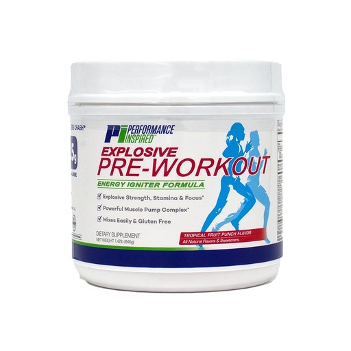 [BRSWGFDYDEFQM3DU] PERFORMANCE INSPIRED Nutrition Pre-Workout Powder - Contains Citrulline - Nitrosigine - Green Tea - All Natural - 1.49 lb - Tropical Fruit Punch