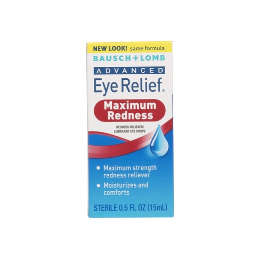 [BRSWKFLQAYNA4HLI] Bausch + Lomb Advanced Eye Relief – Maximum Redness Relief Eye Drops, 0.5 fl oz (15 mL)