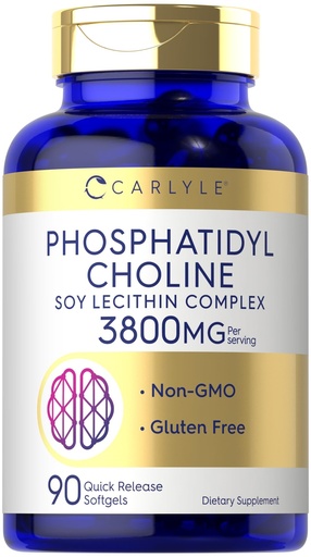 [BRSRM235C4NWACTO] Carlyle Phosphatidyl Choline Supplement | 3,800mg | 90 Quick Release Softgels | Non-GMO & Gluten Free