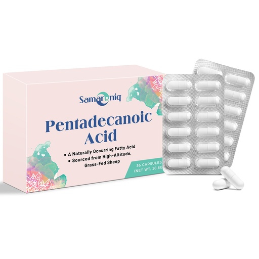 [BRSRGZAKCR5RQA3K] Pentadecanoic Acid Supplement | 300mg C15:0 Formula | High-Altitude Grass-Fed Sheep Milk Source | Blister-Sealed Capsules (1 Pack)