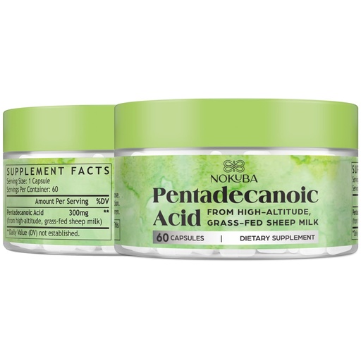 [BRSRGYAFAUPRM2DD] Pentadecanoic Acid C15:0 Supplements 300mg High-Altitude Sheep Milk Sourced | 60 Capsules