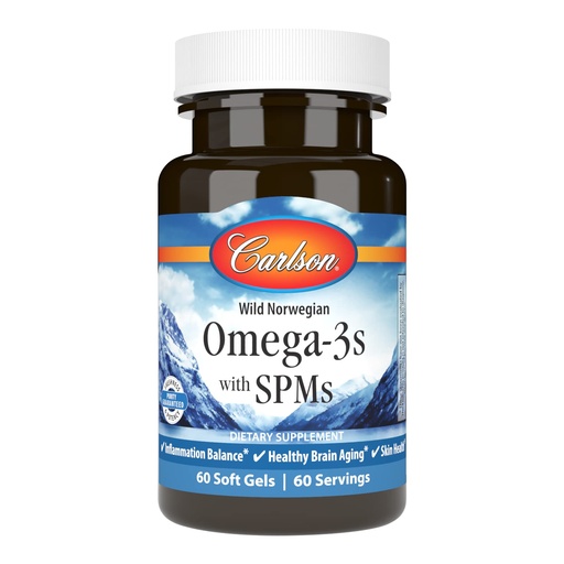 [BRSROYIZCMNBYFDZ] Carlson - Omega-3s with SPMs, Phospholipid Omega-3s, Pro-Resolving Mediators (PRMs), Healthy Brain Aging, Cellular Support, 60 Soft Gels