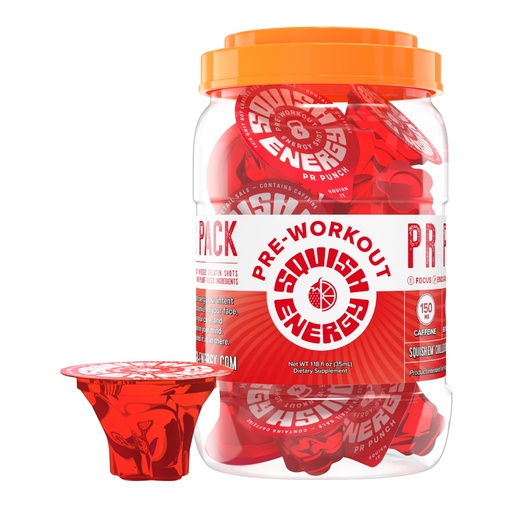 [BRSREFL3OABA4FL3] Squish Energy Pre-Workout Shots – Great-Tasting Fruit Punch Energy Jelly with Caffeine, Beta-Alanine & Citrulline – Clean, Fast Energy Easy to Take, Easy to Carry, No Mixing, Just Pop & Go – 12 Count