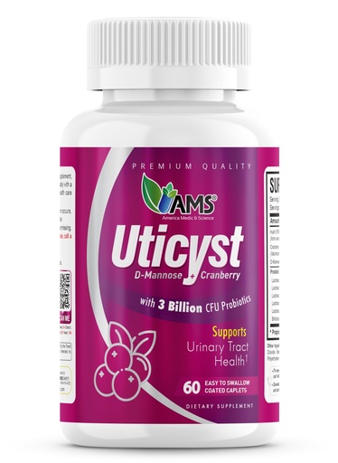 [BRSRACT6OJ4AOG3O] America Medic & Science UtiCyst 60ct – Probiotic & Cranberry Formula for Urinary Tract & Bladder Health – Supports Immune Balance – Daily Wellness Supplement for Women- 60 caplets