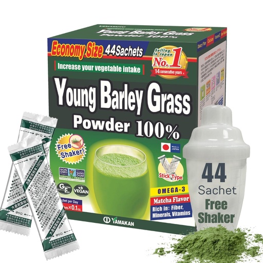 [BRSWGHT2CAFREGYV] Yamamoto Kanpoh YAMAKAN Young Barley Grass Powder, Grass Juice for Gut Health & Vitality, Rich in Vitamins & Minerals for Women & Men, Super Greens Powder, Non GMO, Gluten-Free & Vegan, 44 Count