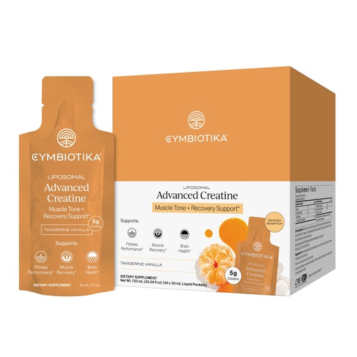 [BRSRGFD5BYHWE3TL] CYMBIOTIKA Liposomal Advanced Creatine Supplement, Muscle Recovery, Fitness Performance, Brain Health, Enhanced Absorption, Gluten Free, Soy Free, 5g (5000mg) per Serving, 24 x 30 mL Liquid Packets