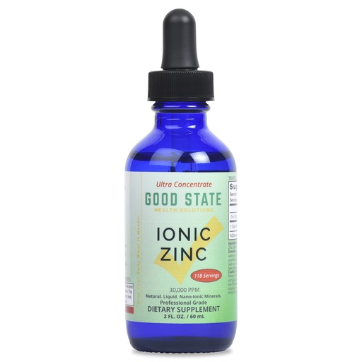 [BRSWKHQYDJ7QCCY5] Good State Natural Ionic Zinc | Liquid Concentrate | Nano Sized Mineral Technology | Professional Grade Dietary Supplement | 1.6 fl oz Glass Bottle (50 mL)