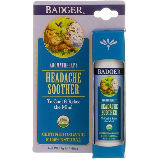 [BRSWGYD4BFYWED3F] Badger Company, Headache Soother, Peppermint & Lavender, .60 oz (17 g) - 2PC