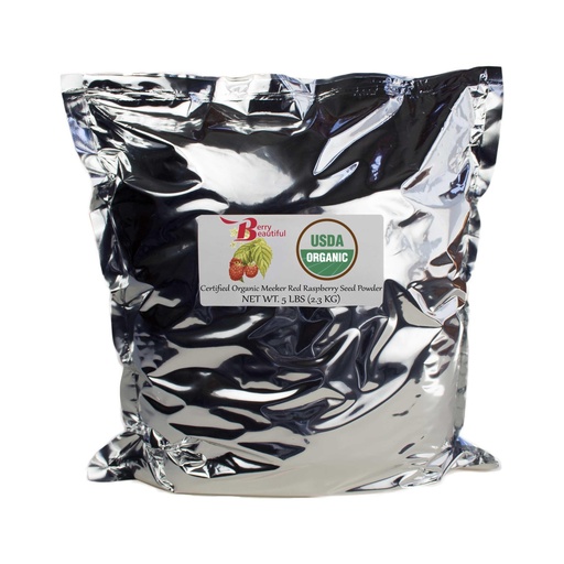 [BRSRAEIDDMBA43LU] Berry Beautiful Organic Meeker Red Raspberry Seed Powder (Ellagic Acid, Fiber) - 5 lb (2.27 kg) - Cold-Pressed from US-Grown Raspberry Seed