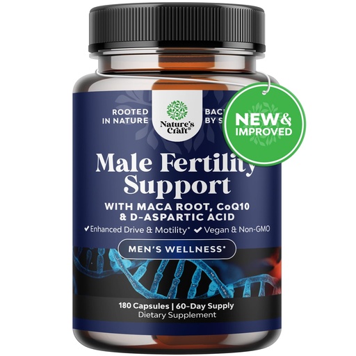 [BRSRMZLYAQFWOADH] Pre Conceive Male Reproductive Supplement - Reproductive Cells Health with CoQ10, Maca Root, Methyl Folate & D-Aspartic Acid - Mens Conceive Cells Count Support - Support for Him, 180 Count