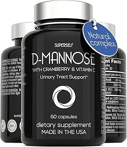 [BRSW2FI6OQNBYCLV] D-Mannose 1000mg Capsules - D Mannose with Cranberry Extract and Vitamin C - 60 Capsules 500mg High Strength - Urinary Tract Health for Women & Men - Vegan & Non-GMO - Fast-Acting Natural UTI Support