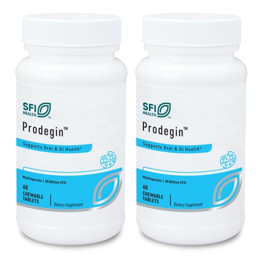 [BRSWGEIHBAPAIDLU] Klaire Labs SFI Health Prodegin Chewable Probiotic - Oral Health Support 30 Billion CFU Blend with L. salivarius for Men & Women, Hypoallergenic, Post-Bariatric & GI Support (60 Tablets, 2 Pack)