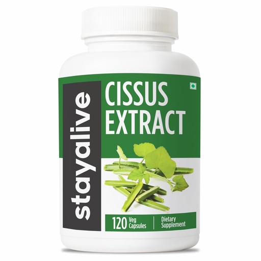 [BRSREFIKCQCRUGYU] STAY ALIVE Cissus Quadrangularis Supplement 1000mg, 120 Pills, Pure Extract Powder with 40% Ketosterones, Non-GMO and Gluten-Free Cissus Extract Capsules for Men and Women