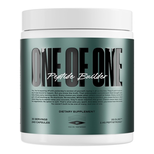 [BRSRABIRAEFGO3DD] ONE OF ONE Peptide Builder – Advanced Muscle-Building & Recovery Formula with PeptiStrong® & DL185™, Enhances Muscle Protein Synthesis, Supports Muscle Health and Recovery - Unflavored, 30 Servings