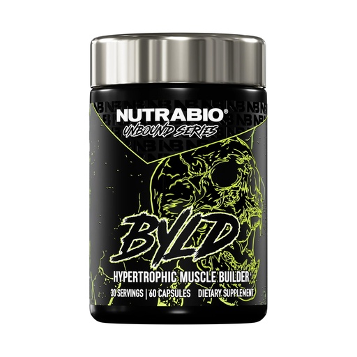 [BRSREGIKDMNQKE3D] NutraBio Unbound BYLD - Natural Muscle Builder for Men, Support Muscle Growth, Recovery, and Strength - 30 Servings - 60 Capsules
