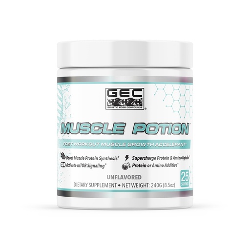 [BRSREGQPOUCAEF3A] GEC Muscle Potion Creatine Monohydrate Powder (25 Servings) – Post Workout Muscle Growth Supplement with 5000mg Creatine, 2500mg L-Leucine & 2000mg Velositol – Unflavored, Muscle Recovery & Strength