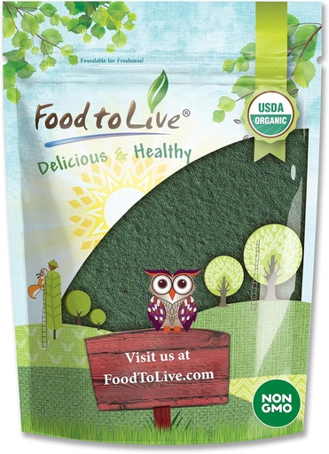 [BRSWYY32CR5GYG34] Food to Live Organic Chlorella Powder, 1 Pound — Non-GMO, Kosher, Raw Green Algae, Vegan Superfood, Bulk, Pure Vegan Green Protein, Rich in Vitamins and Minerals, Great for Drinks, Broken Cell Wall