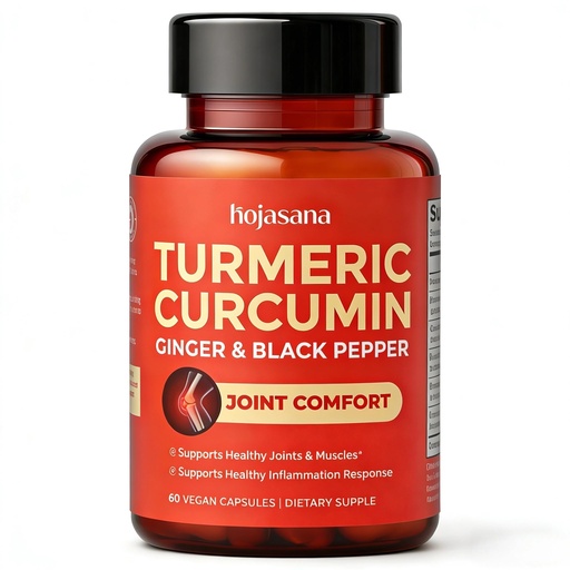 [BRSRG2QTAAFRYDIY] Turmeric Curcumin Supplement with Black Pepper & Ginger – High Potency 95% Curcuminoids for Joint Support, Mobility & Comfort, 20X Better Absorption, 60 Vegan Capsules
