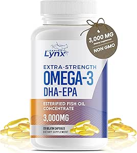 [BRSRAGQDBMIQKALD] Omega 3 Fish Oil Capsules [3000mg] Omega 3 Supplement DHA Supplement | Omega3 Fish Oil Pills | for Heart Health, Immune System, Joints, Skin, & Brain Health, Gluten-Free and BURPLESS