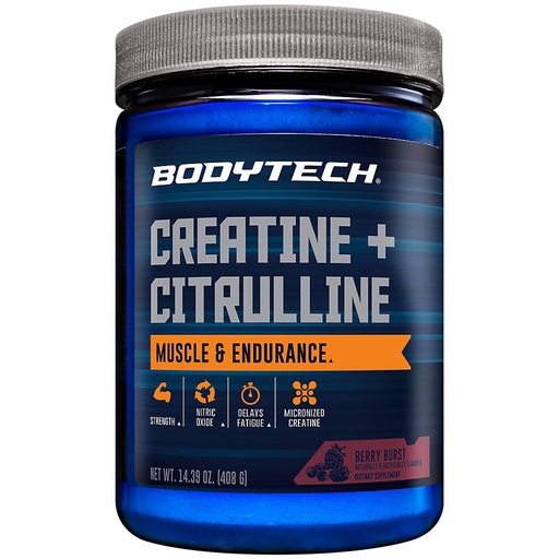 [BRSRGBI3BFYBEHQ3] BodyTech Creatine + Citrulline - Muscle & Endurance - Berry Burst (14.39 Oz. / 30 Servings)
