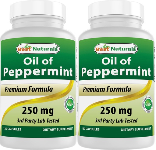 [BRSWGEAEC55GKDY3] Best Naturals Peppermint Oil 250 mg 120 Capsules (120 Count (Pack of 2))