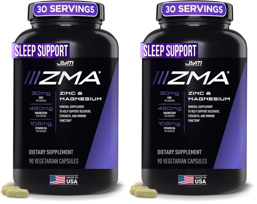 [BRSRGGQKBUGRAFD3] ZMA JYM, Zinc & Magnesium Supplement - Zinc, Magnesium and Vitamin B6, YM Supplement Science, 90 Vegetarian Capsules (Pack of 2)