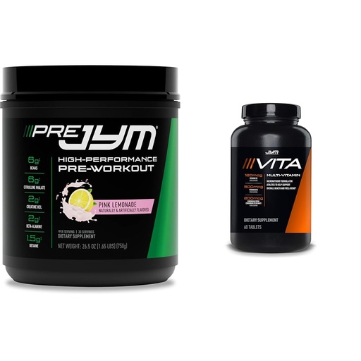 [BRSRAYYYARYWGAL5] PRE JYM 30 Servings Pink Lemonade & Vita JYM Sports Multivitamin 60 Tablets Bundle