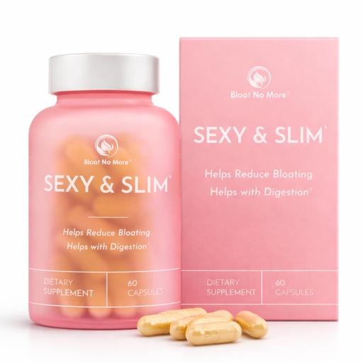 [BRSRGYARA4IGMYDP] Bloat No More Digestive Enzymes - Sexy and Slim Bloating Relief for Women, Helps Debloating and Gas Relief & Promotes Digestion with Fenugreek & Dandelion - 60 Count