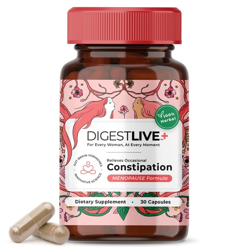 [BRSRAHAPCF5GGE3Z] DigestLive Menopause Constipation Relief Laxative for Women, 30 Capsules,100% Herbal Stool Softener - Female Gentle Natural Colon Cleanse, Detox, Bloating & Gas, Fast-Acting, Vegan, Gluten & GMO-Free
