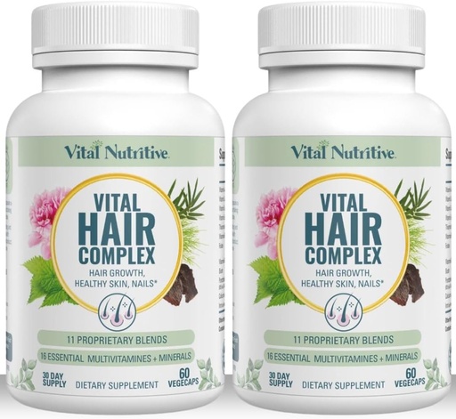 [BRSRAFAZCQDQ4CTH] Vital Hair Complex -Hair Growth Vitamins for Women and Men -Biotin & Vitamiin B -Hair Growth Supplement for Healthy Hair Skin & Nails -Hormone & Gluteenivaba -Hair Vitamiinid naistele