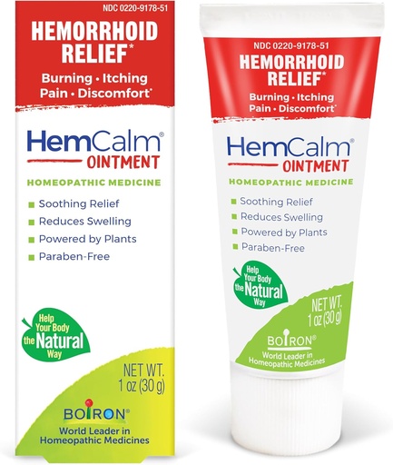 [BRSWGCYQDEHAADQ2] Boiron HemCalm Ointment for Hemorrhoid Relief of Pain, Itching, Swelling or Discomfort - 1 oz