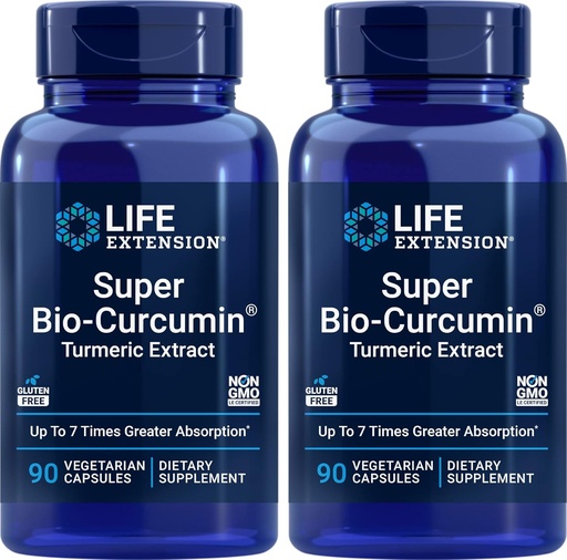 [BRSRM2YTB4FQKHY2] Life Extension Super Bio-Curcumin Turmeric Extract 400mg, 90 Veg Caps (Pack of 2) - Vegetarian Capsule - Non-GMO - Highly Absorbable