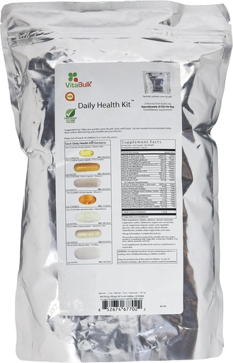 [BRSWKZIGCIJQYETU] Vital Bulk Daily Health Kit Packet Multivitamins & Mineral 30 Count Box - Multivitamin for Men & Women - Contains Vitamin C 1000mg A D E K B Complex B12 Iron Calcium Magnesium & Potassium Supplement