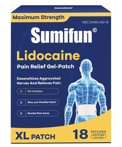 [BRSREEA3AEMGEHIZ] Sumifun 4% Lidocaine XL Pain Patches | Extra Large 4.72"x7.87" for Full Back & Thigh Coverage | Maximum Strength OTC Numbing | 8-Hour Medical Adhesion (X-Large, Count, 18)