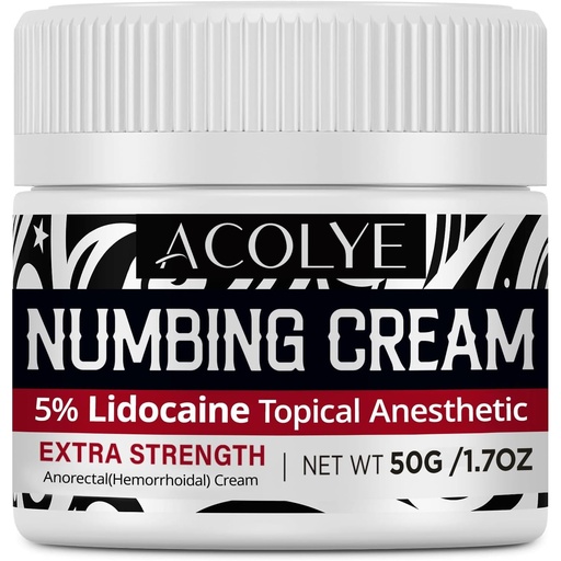 [BRSRGAIYPNYAEG3P] Numbing Cream Extra Strength: 5% Lidocaine Local Anesthetic- Long Lasting Extra Relief with Menthol Arnica and Emu Oil