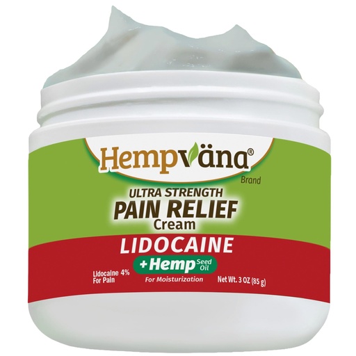 [BRSW22QCBF5QYDY7] Hempvana Cream, Ultra Strength Lidocaine Relief of Sore Muscles, AS SEEN ON TV, Achy Knees, and More. Odor-Free & Enriched with Hemp Seed Oil