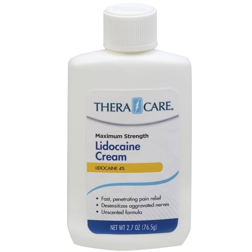 [BRSROYLYAV5AMD3G] Thera|Care Maximum Strength OTC Lidocaine Cream | Numbs Away Pain | Long-Lasting Relief | Non-Greasy | 2.7 Oz