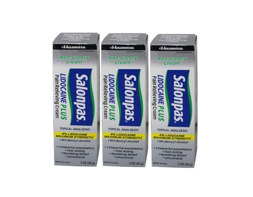 [BRSWG2QRB5YGCCQZ] Salonpas Lidocaine Plus Cream - 3 oz (Pack of 3)