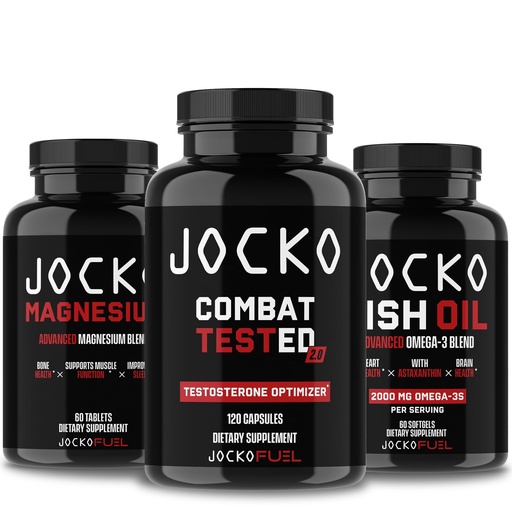 [BRSRAZA2OYHBMAI7] Jocko Fuel Supplements Bundle (3 Pack) - Test Booster for Men + Magnesium + Omega 3 Fish Oil