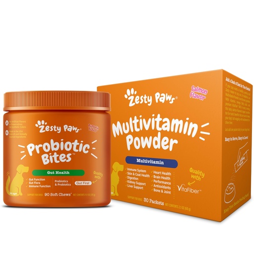 [BRSREFITOABBQCLP] Zesty Paws Probiotic Bites Pumpkin + Multivitamin Powder for Dogs